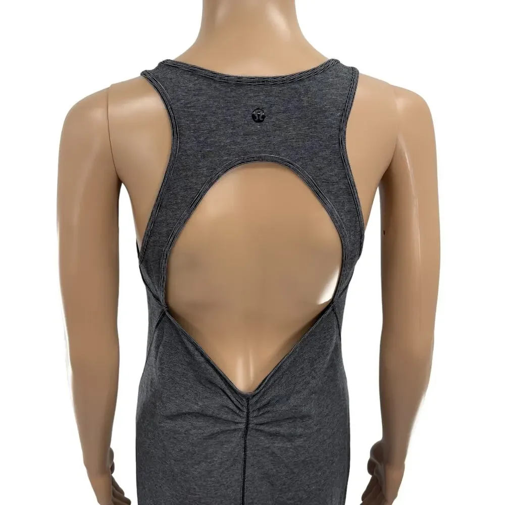 Lululemon Micro Stripe Black White Vitasea Go For It Cutout Dress